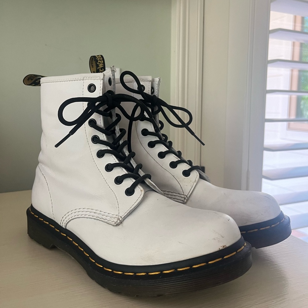 White Doc Marten boots